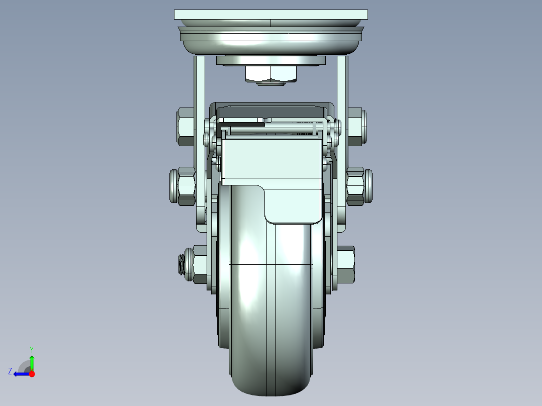 6寸220高万向轮右视图