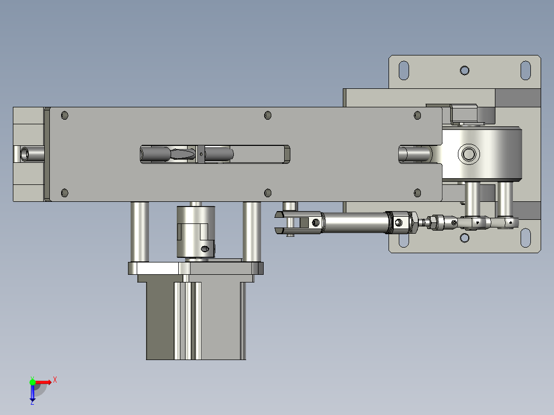 提升机翻转组件俯视图
