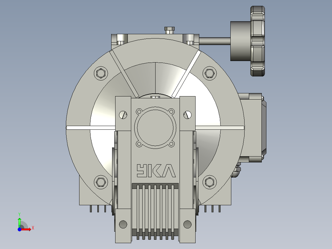 RVMB无级调速蜗轮减速机MB15-Y15-S-NMRV75-30前视图