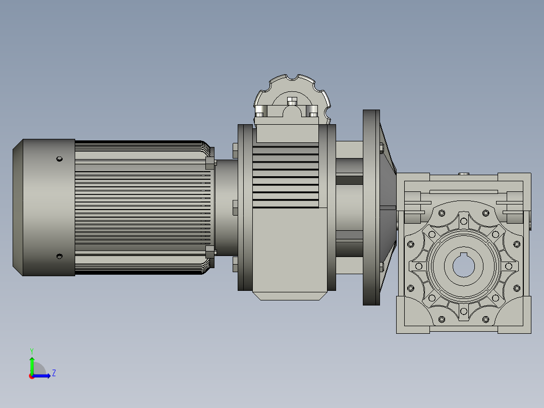 RVMB无级调速蜗轮减速机MB15-Y15-S-NMRV75-30左视图