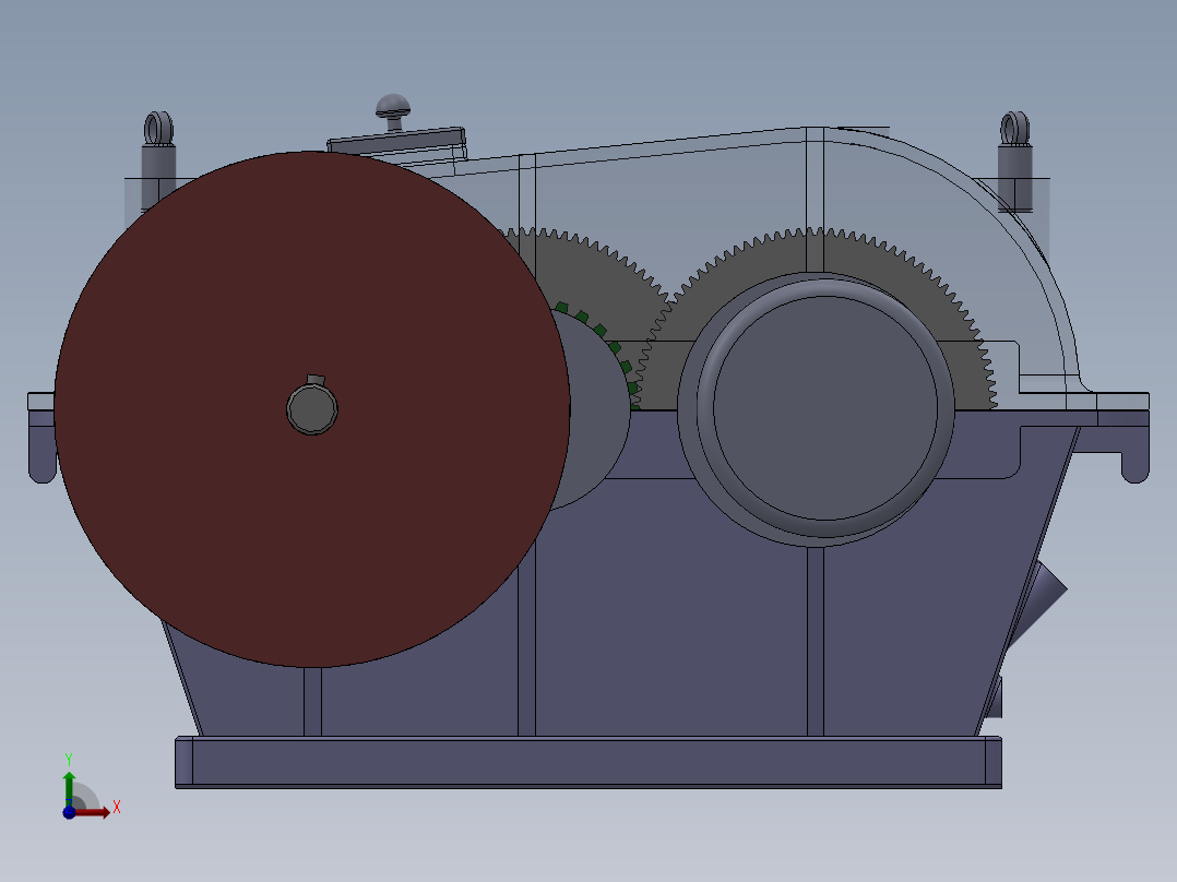 二级齿轮减速器设计【说明书+SOLIDWORKS】--262959-150前视图
