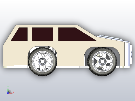 3D打印小车带转向机构和差速器前视缩略图