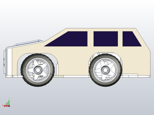 3D打印小车带转向机构和差速器后视缩略图