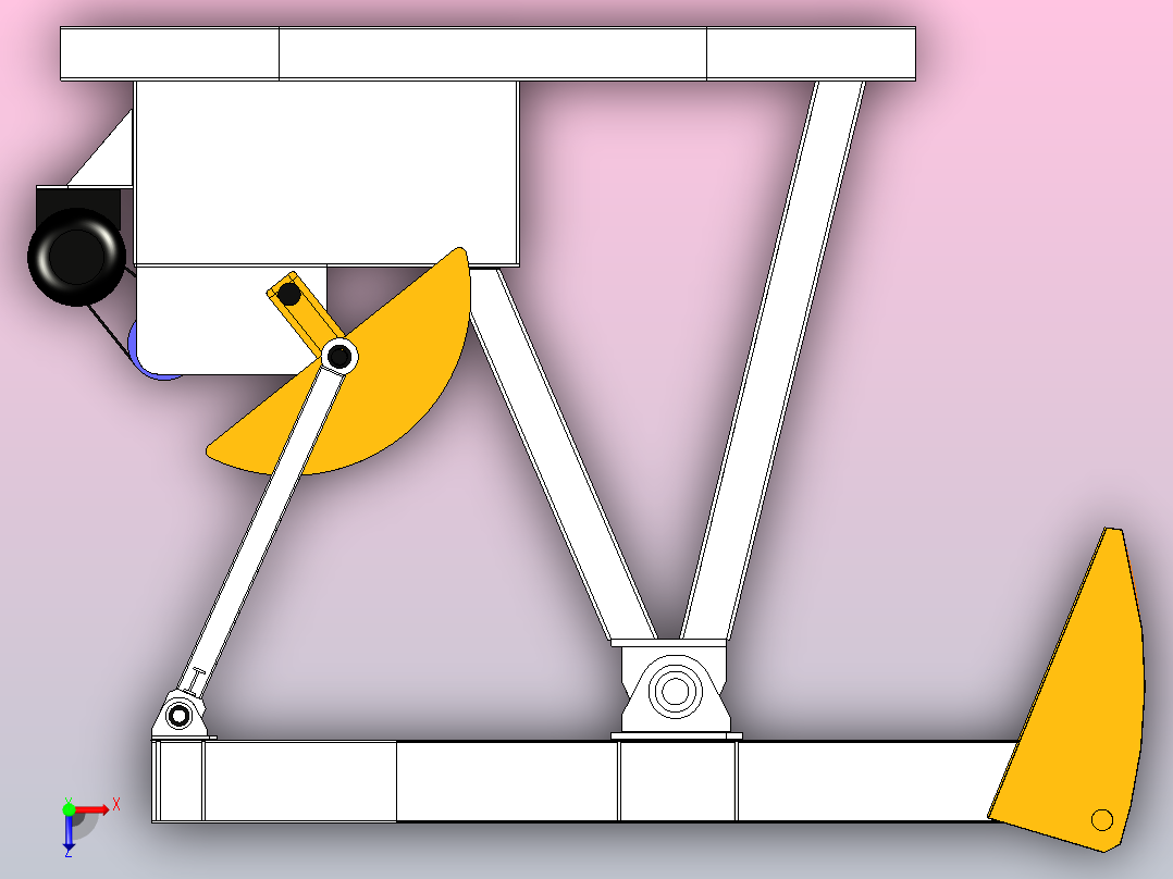 光束泵抽油杆脱离装置用于从地下深处抽取石油俯视图