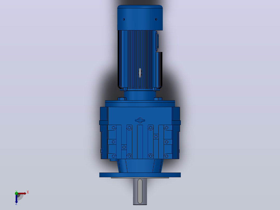 RF97法兰轴伸式安装斜齿轮减速机RF97-YVB0.37-8P-71-M1-0°-Φ350俯视图