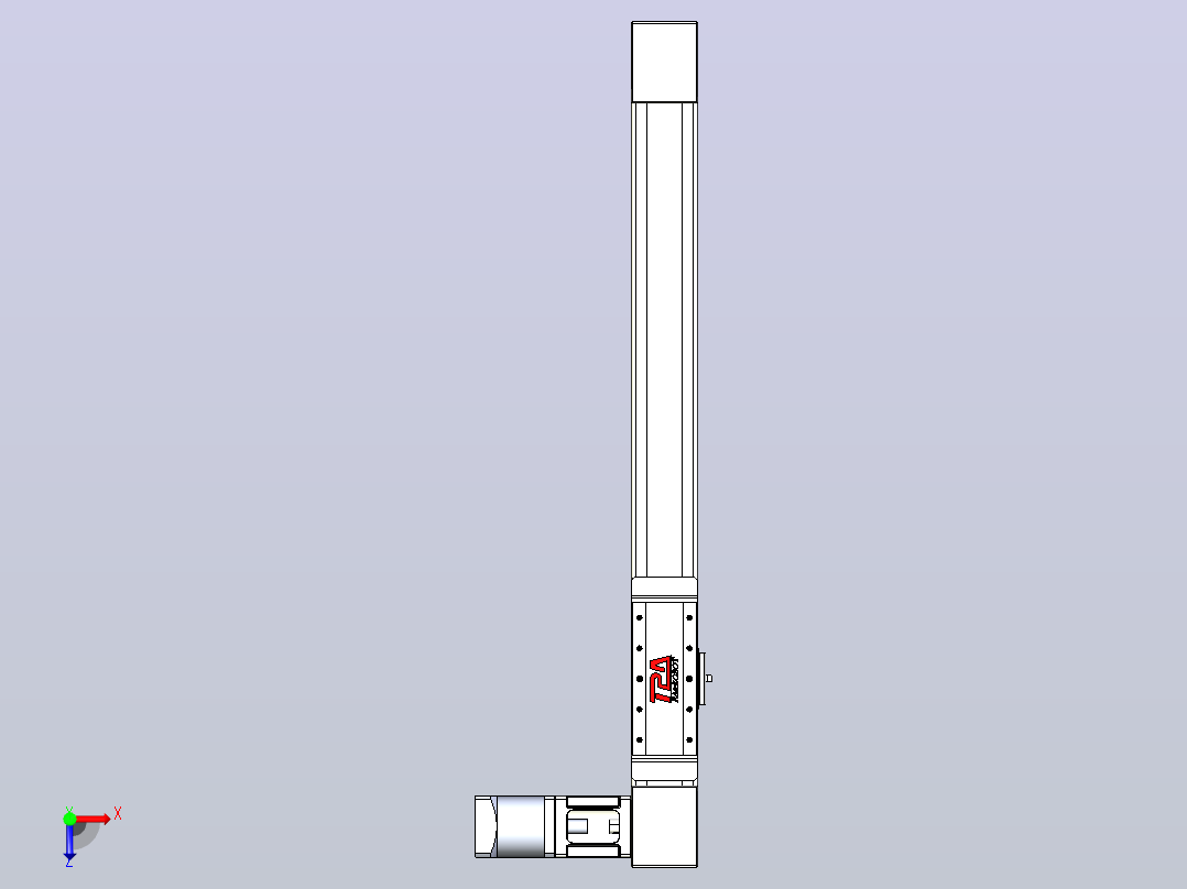伺服电机集成皮带传动直线执行器TPA-OCB-60-140-L450-DL-J60-N3俯视图