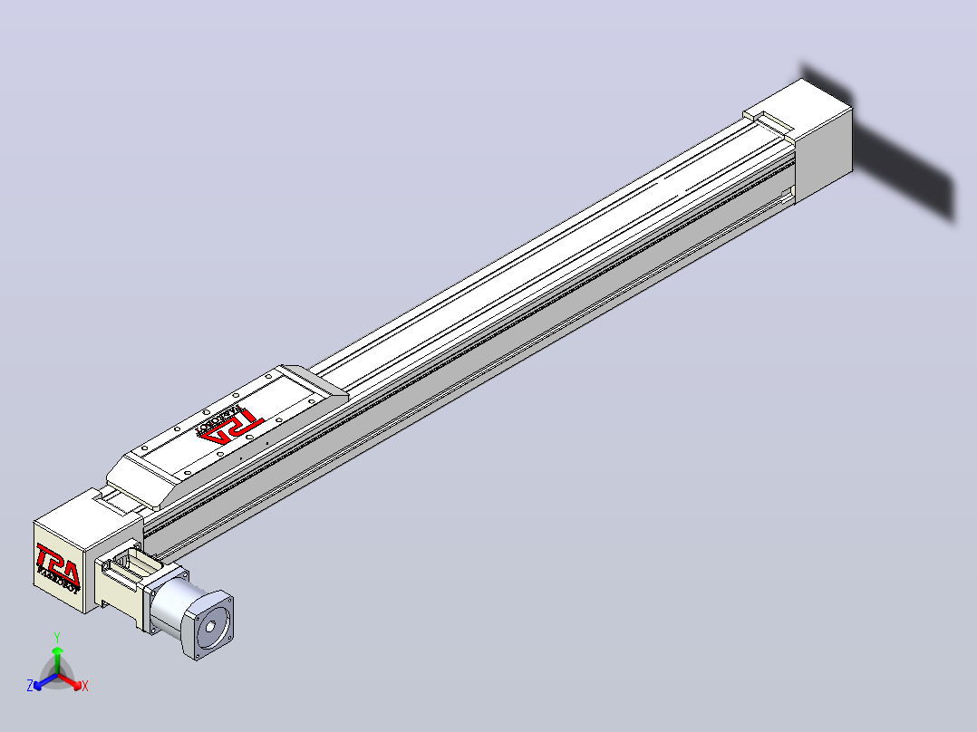 伺服电机集成皮带传动直线执行器TPA-OCB-80-140-L650-DR-J60-N3主视图