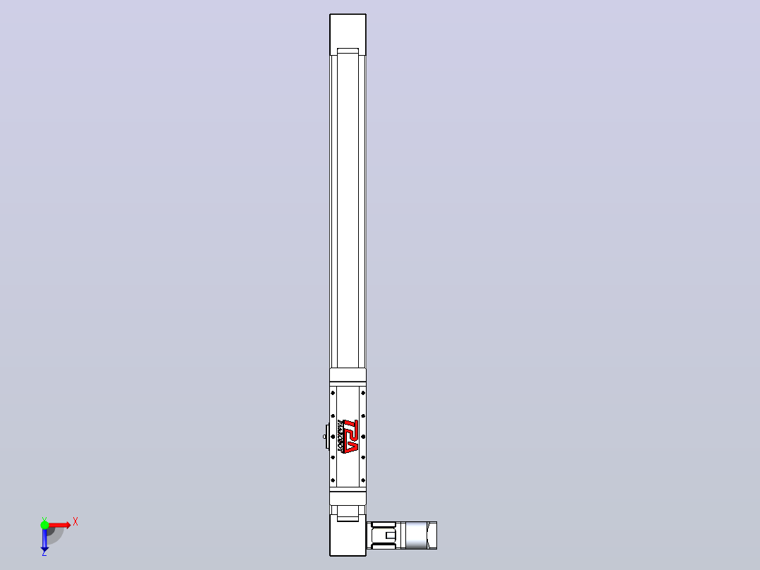 伺服电机集成皮带传动直线执行器TPA-OCB-80-140-L650-DR-J60-N3俯视图