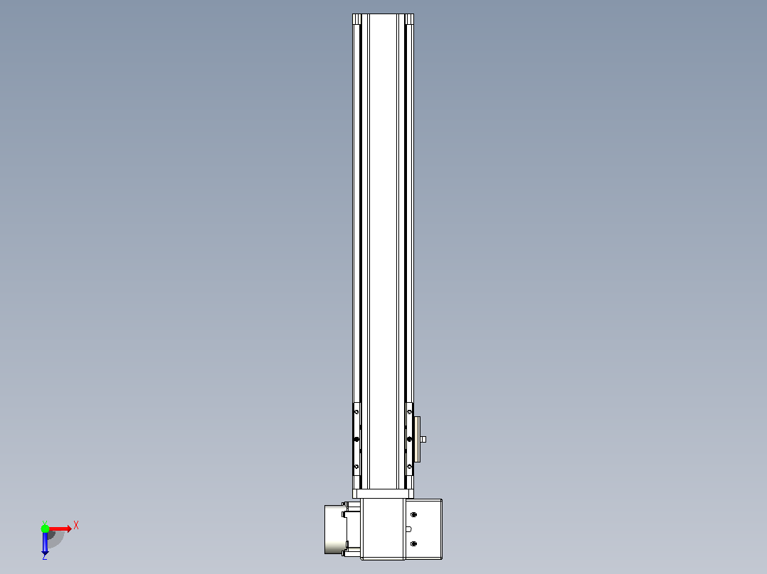 皮带直线轴半封闭可选导轨TPA-HNB-65S-90-L350-RP-C-P20-N3俯视图