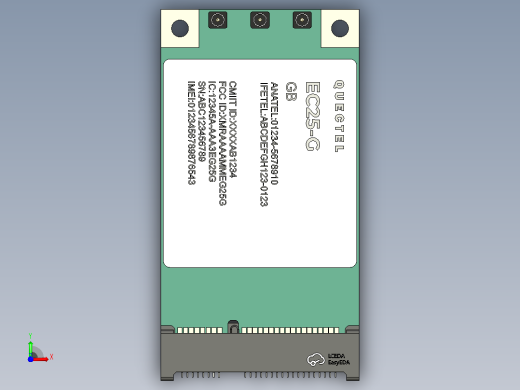 调制解调器Quectel+迷你PCIE固定尺寸前视缩略图