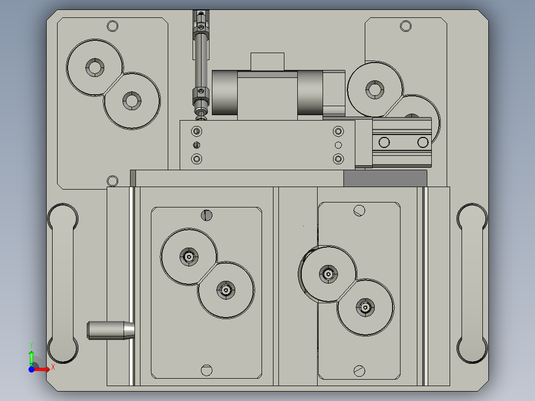 大灯内反光镜灯泡座打螺钉夹具前视图