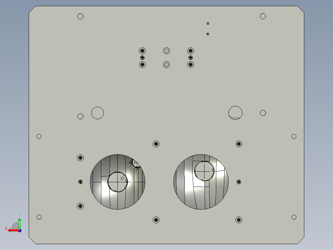 大灯内反光镜灯泡座打螺钉夹具后视图