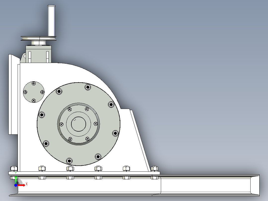 横流式涡轮机前视图