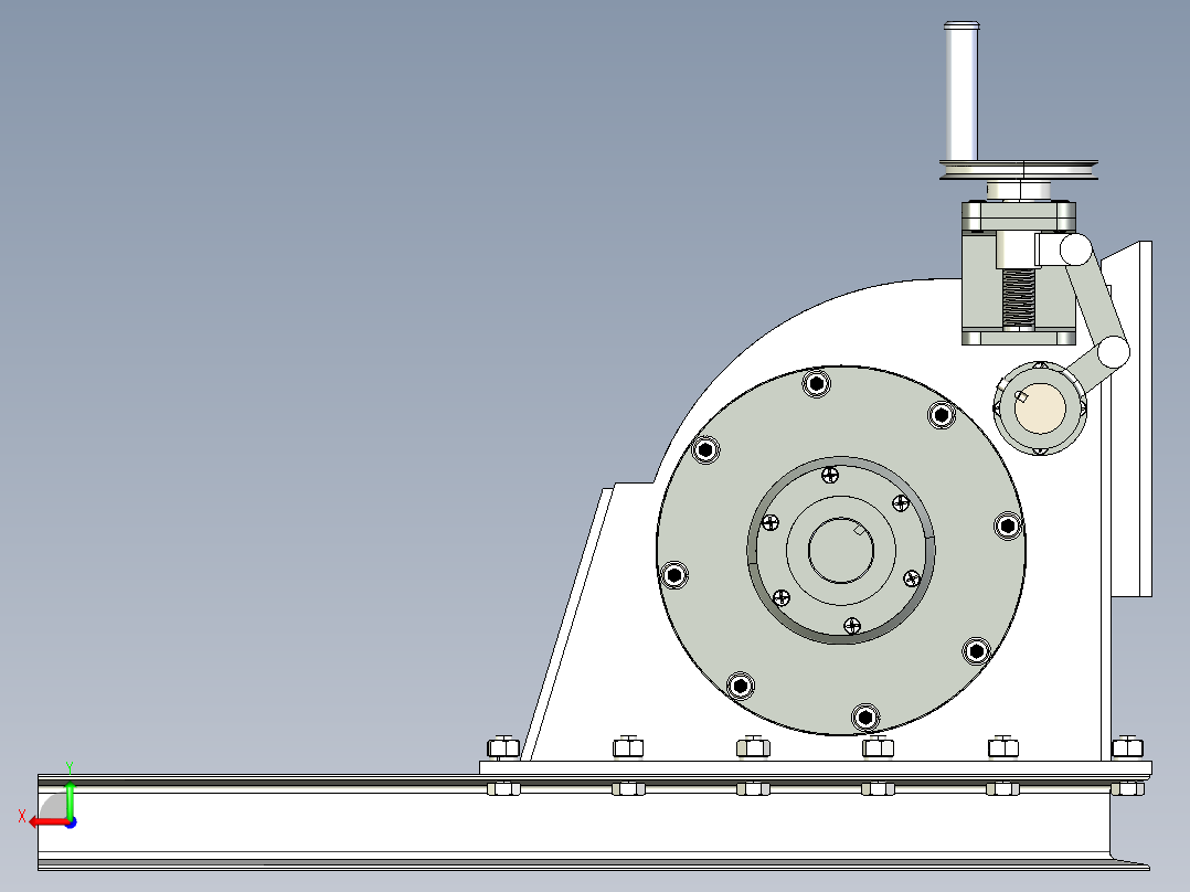 横流式涡轮机后视图