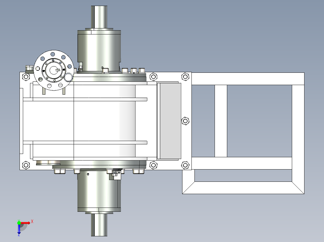 横流式涡轮机俯视图