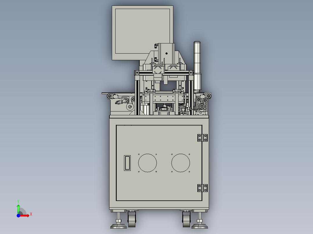 电池极片顶升整形读码机前视图