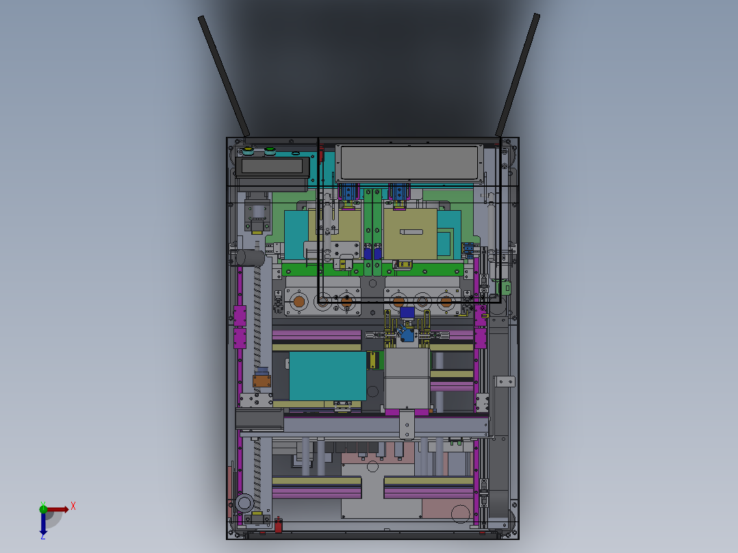 106SMT在线自动植PCB机器(1)俯视图