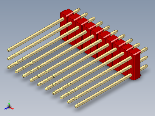 彩色公头100mil（2.54mm）系列-DS1021_red_3x10p_100mil_Type19_rev1.0
