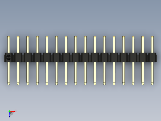 彩色公排针 100mil 2.54mm 系列-DS1022_black_2x16p_100mil_TypeD_rev1.0俯视缩略图