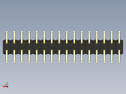 彩色公排针 100mil 2.54mm 系列-DS1022_black_32p_100mil_TypeSMT_rev1.0后视缩略图