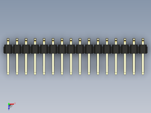 彩色公排针 100mil 2.54mm 系列-DS1022_black_32p_100mil_TypeSMT_rev1.0俯视缩略图