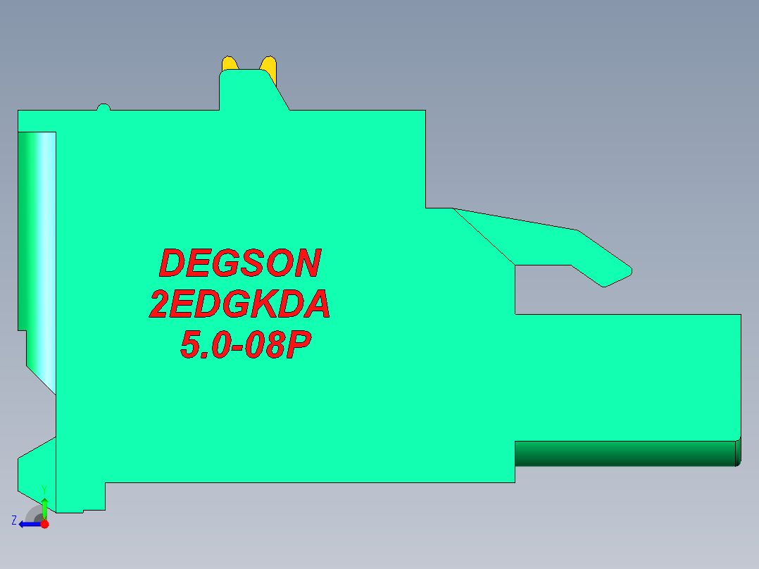 DEGSON 2EDG 系列 5.0mm 可插拔接线端子组-2EDGKDA-5.0-08P-14-00AH右视图