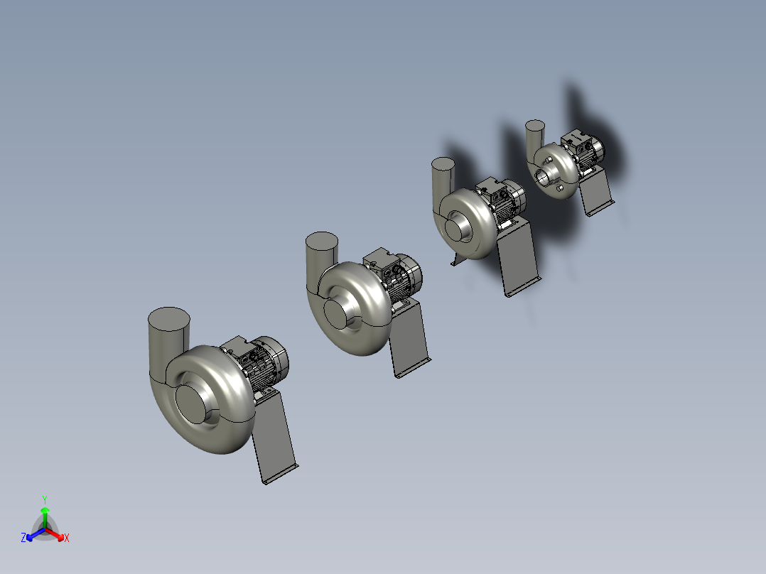 高压耐腐蚀排气扇正等轴测图