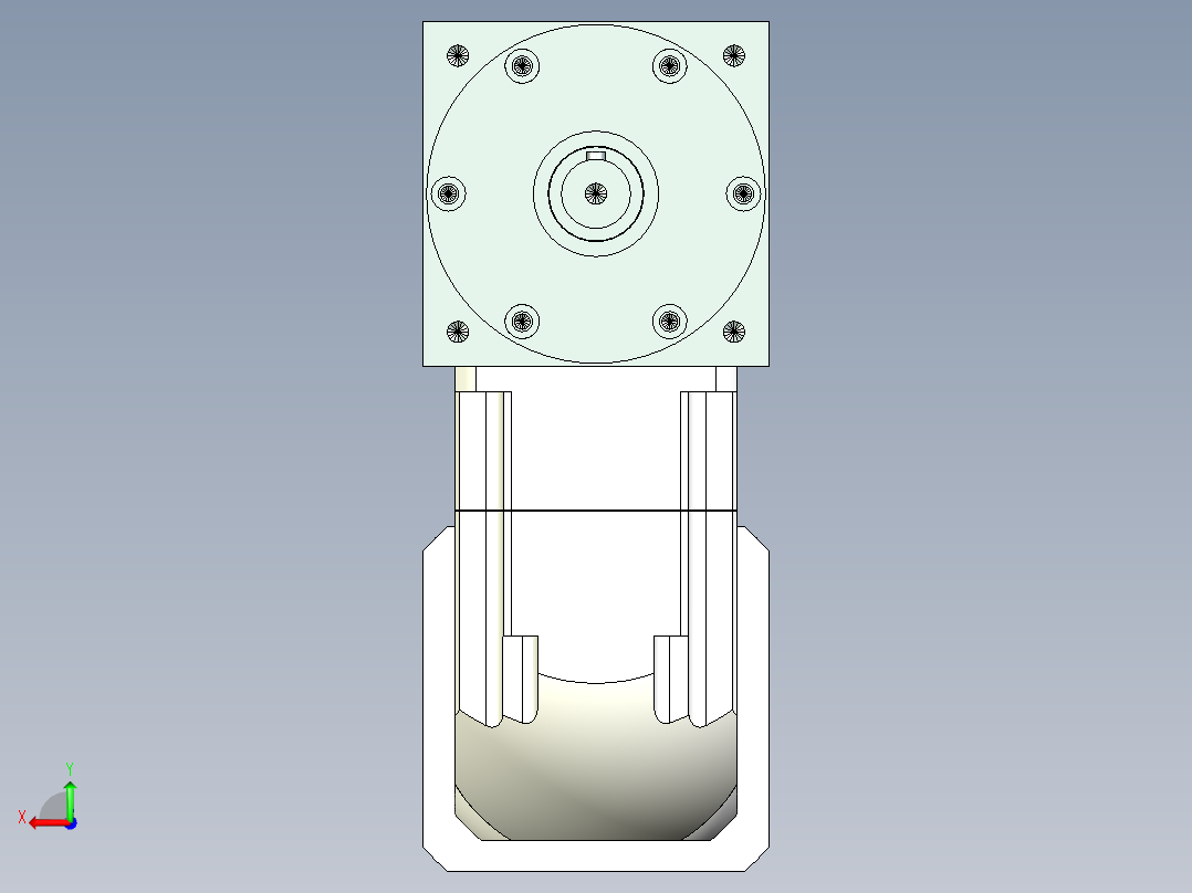 换向器PW110双轴 ZPGH90-L1 24-95-130-M6.stp后视图