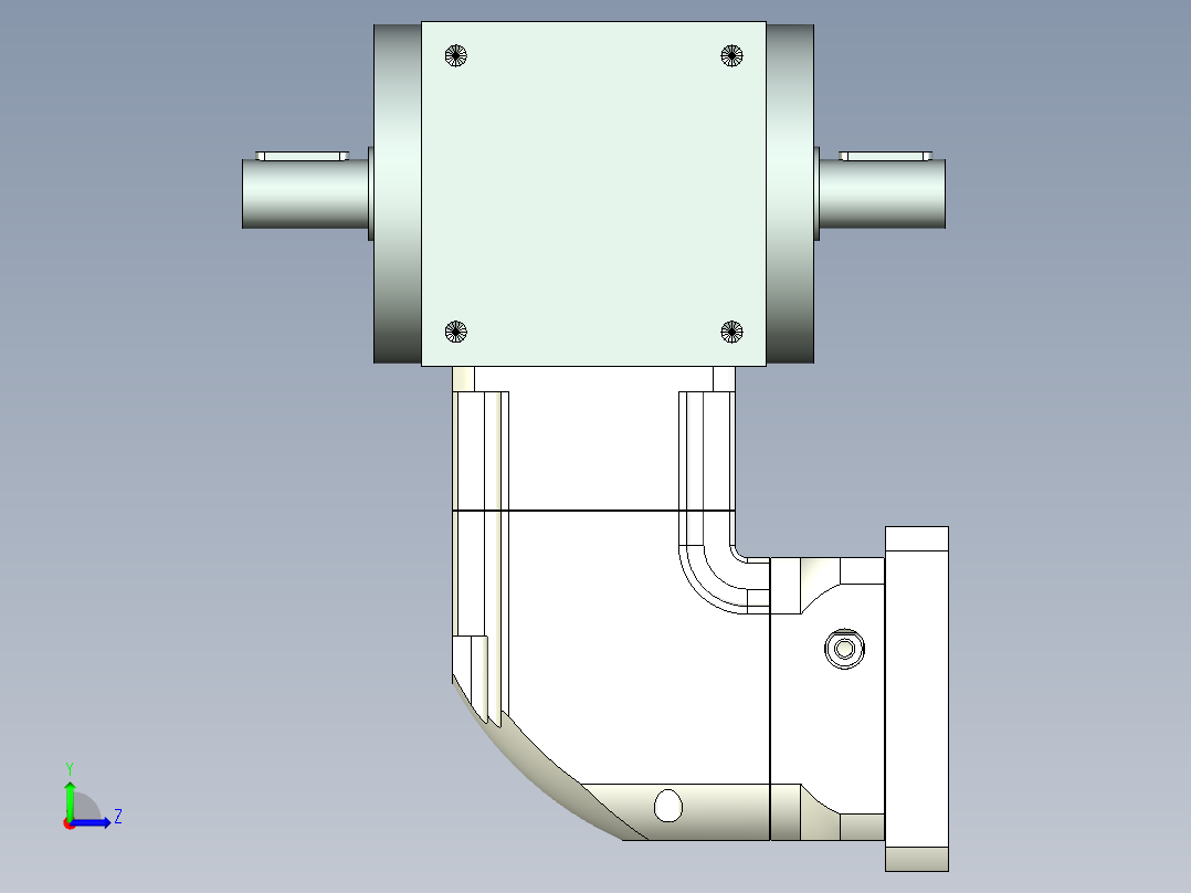 换向器PW110双轴 ZPGH90-L1 24-95-130-M6.stp左视图
