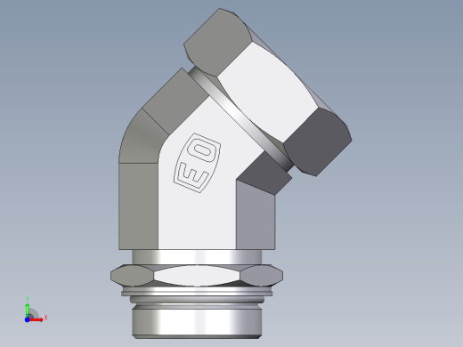 卡套式工业通用硬管接头EO_Adjustable_locknut_45_deg_elbow_VEE42LMORCF前视缩略图