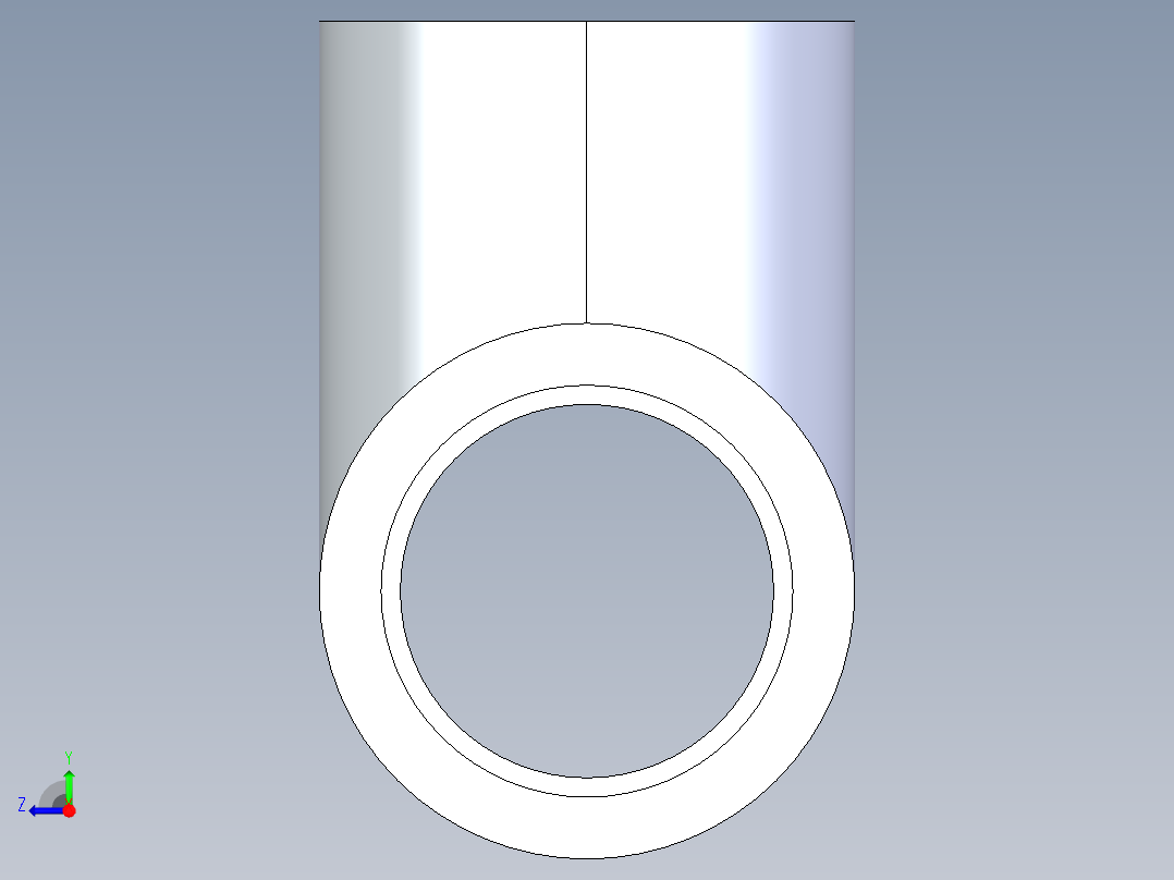 CPVC管件01-Sch80_Tee_SxSxS_9801-010_0.1in右视图