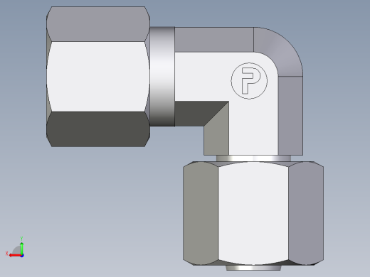 卡套式工业通用硬管接头EO_Swivel_nut_elbow_EW08ZLCF后视缩略图