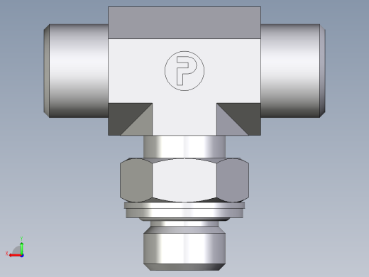 卡套式工业通用硬管接头EO_Adjustable_locknut_branch_tee_TEE10LMOMDCF后视缩略图