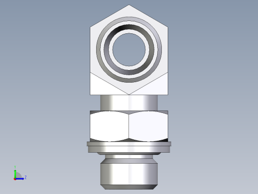 卡套式工业通用硬管接头EO_Adjustable_locknut_branch_tee_TEE10LMOMDCF左视缩略图