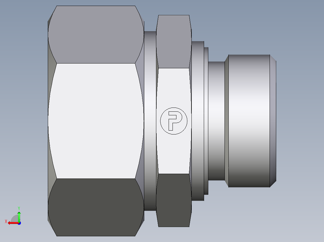 卡套式工业通用硬管接头EO_Male_Stud_connector_GE35ZLR1EDCF后视图
