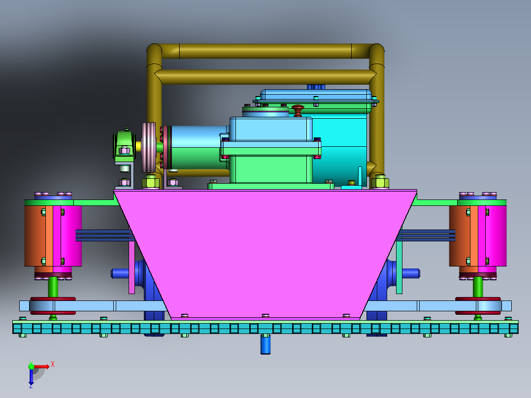 自走式草坪机结构设计及仿真+CAD图纸说明书俯视图