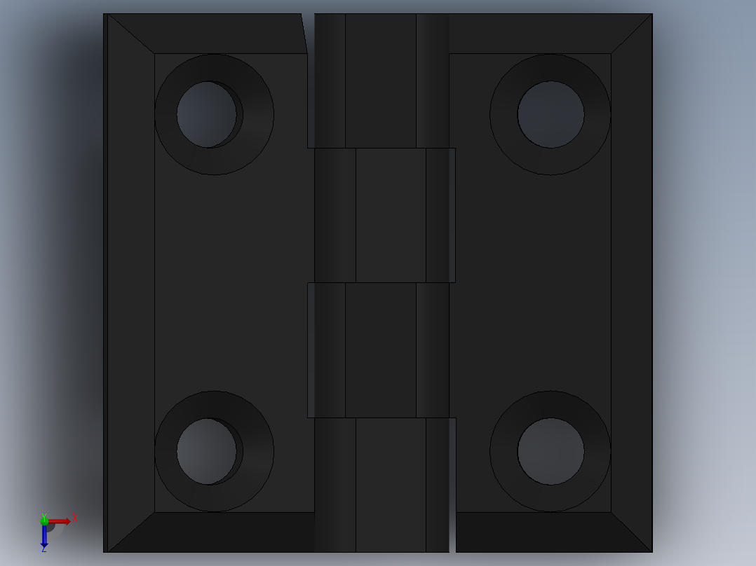 40x40孔距铝型材铰链俯视图