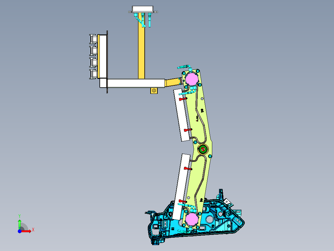 一款经典的汽车车灯底壳热流道模具前视图