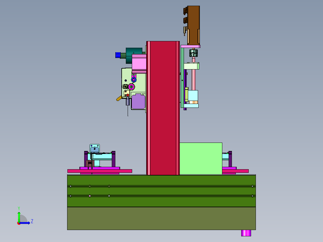 通讯行业双滑台锡焊机左视图