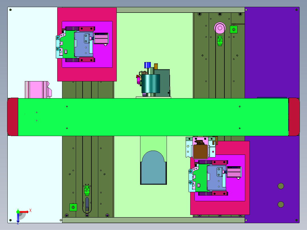 通讯行业双滑台锡焊机俯视图