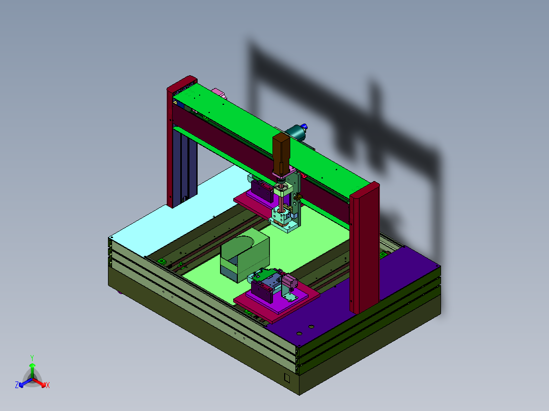 通讯行业双滑台锡焊机正等轴测图