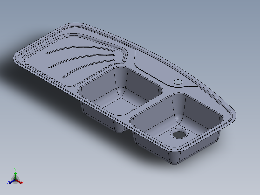 水槽、不锈钢水槽(42)正等轴测图