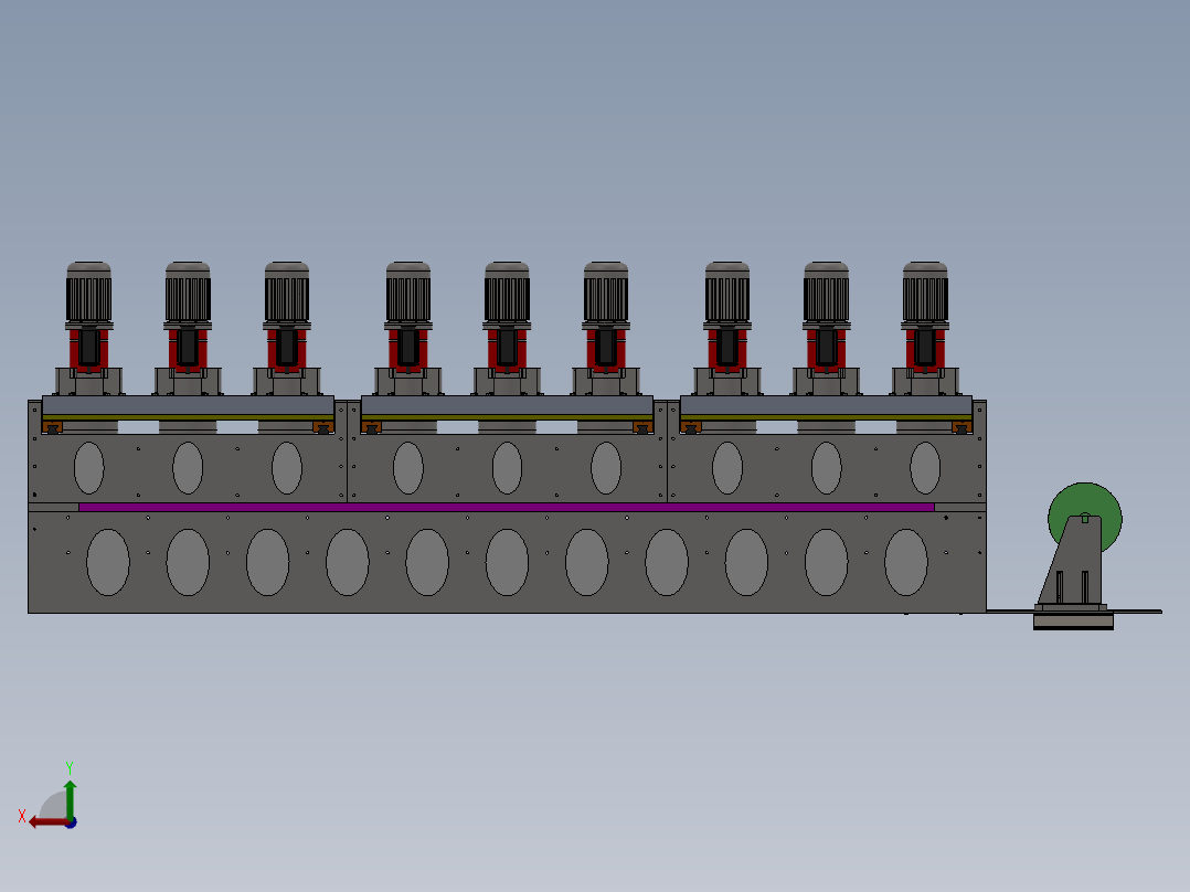 1200mm石板磨削抛光机后视图