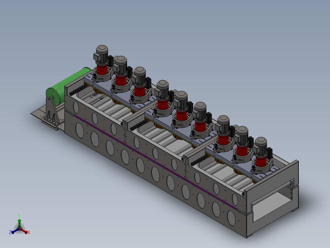 1200mm石板磨削抛光机正等轴测图