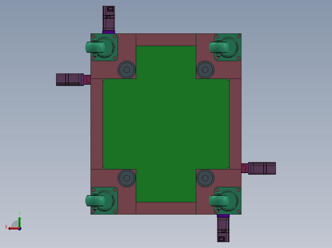 双头非标自动化组装设备sw16可编辑后视图