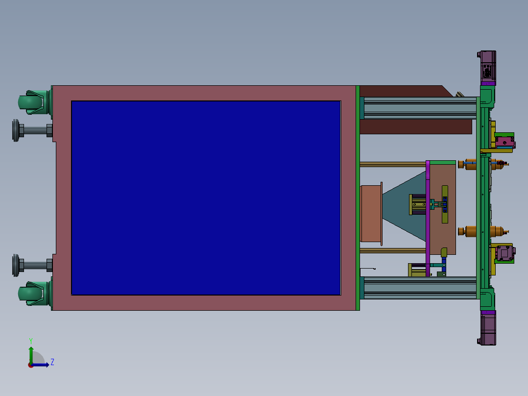 双头非标自动化组装设备sw16可编辑左视图