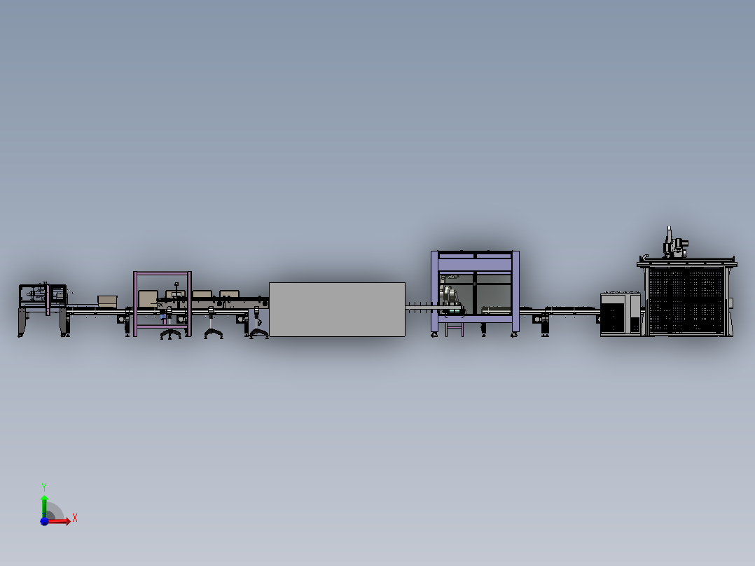 自立袋产品品自动装盒并装箱sw22前视图