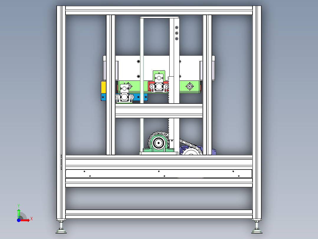 输送线对中整形设备设计前视图