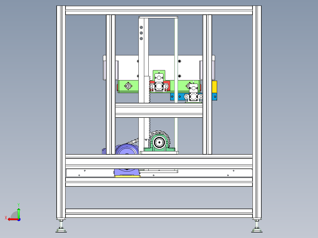 输送线对中整形设备设计后视图