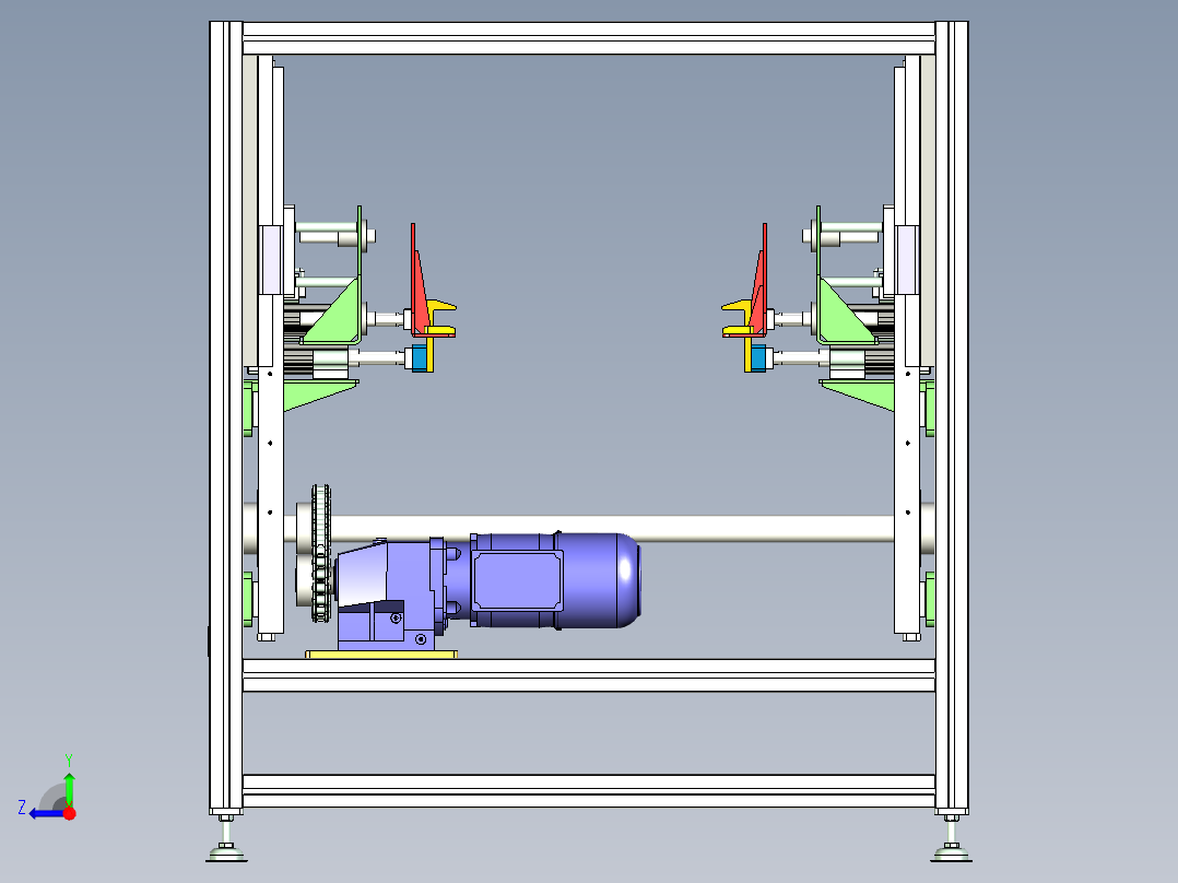 输送线对中整形设备设计右视图